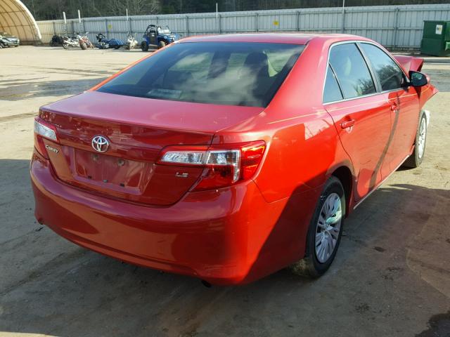 4T1BF1FK1CU632276 - 2012 TOYOTA CAMRY BASE RED photo 4