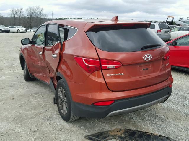 5XYZT3LB3FG232754 - 2015 HYUNDAI SANTA FE S ORANGE photo 3