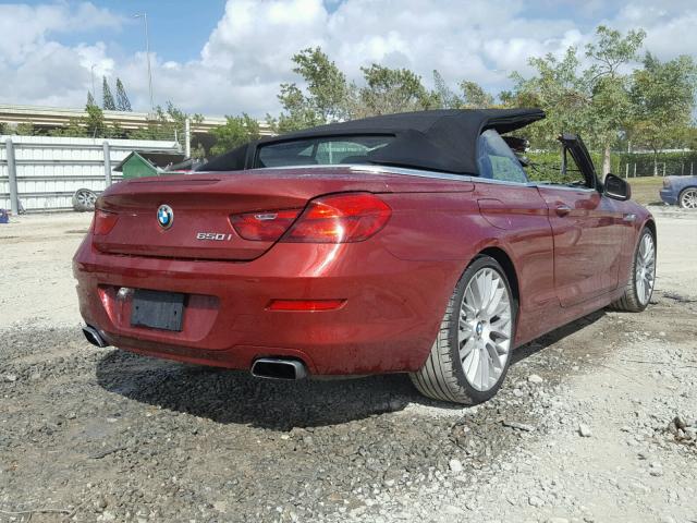 WBALZ3C55CDL71211 - 2012 BMW 650 I RED photo 4