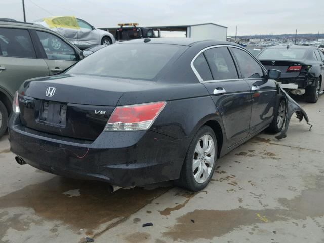 1HGCP36878A082114 - 2008 HONDA ACCORD EXL BLACK photo 4