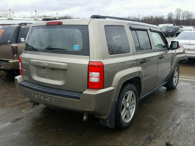 1J8FF28W28D706008 - 2008 JEEP PATRIOT SP TAN photo 4