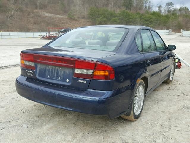 4S3BE625347204178 - 2004 SUBARU LEGACY L S BLUE photo 4