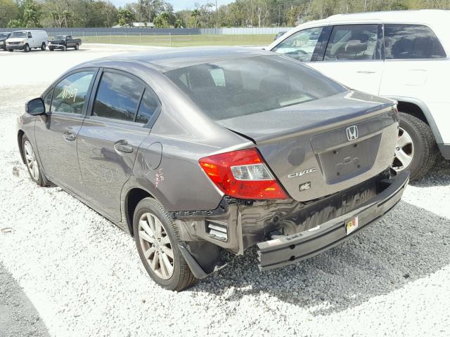 19XFB2F85CE019636 - 2012 HONDA CIVIC EX GRAY photo 3