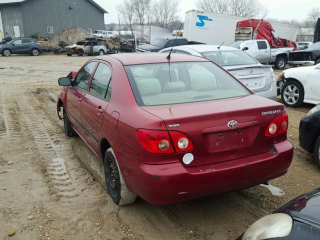 2T1BR32E45C338605 - 2005 TOYOTA COROLLA CE RED photo 3