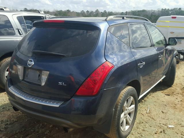 JN8AZ08T97W516801 - 2007 NISSAN MURANO SL BLUE photo 4