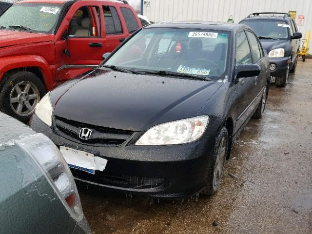 1HGES26784L018087 - 2004 HONDA CIVIC EX შავი ფოტო 2