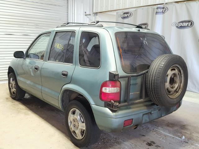 KNDJB7232Y5680822 - 2000 KIA SPORTAGE GREEN photo 3