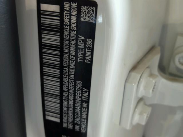 ZACCJAAB0HPE67568 - 2017 JEEP RENEGADE S თეთრი ფოტო 10