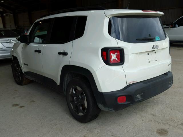 ZACCJAAB0HPE67568 - 2017 JEEP RENEGADE S WHITE photo 3