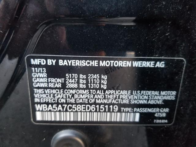 WBA5A7C58ED615119 - 2014 BMW 528 XI BLACK photo 10