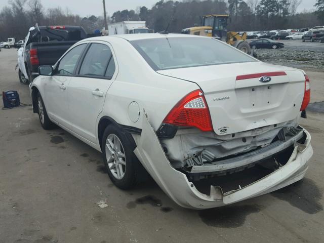 3FAHP0GA4CR340730 - 2012 FORD FUSION S WHITE photo 3