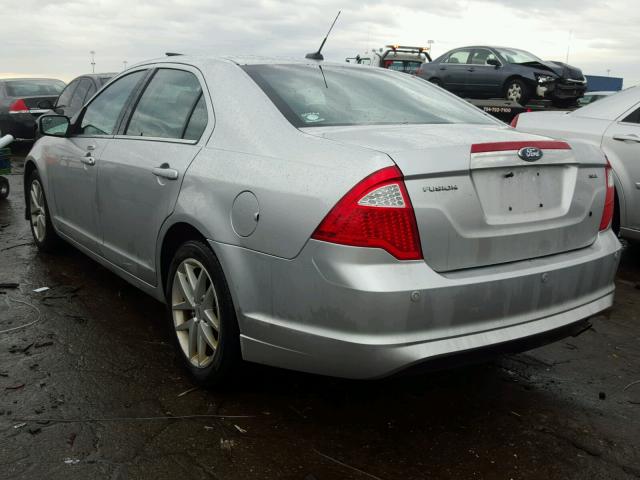 3FAHP0JA3BR209523 - 2011 FORD FUSION SEL SILVER photo 3