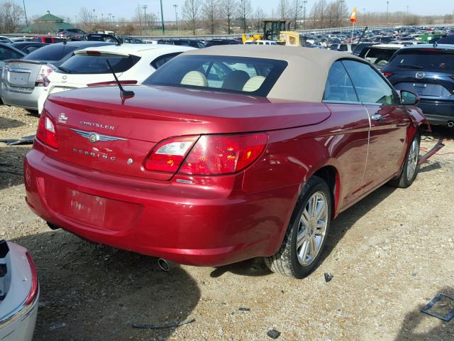 1C3LC65V89N572661 - 2009 CHRYSLER SEBRING LI RED photo 4