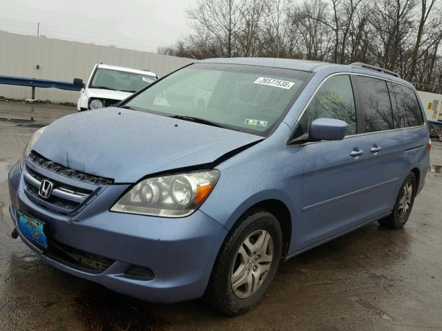 5FNRL38617B113086 - 2007 HONDA ODYSSEY EX BLUE photo 2