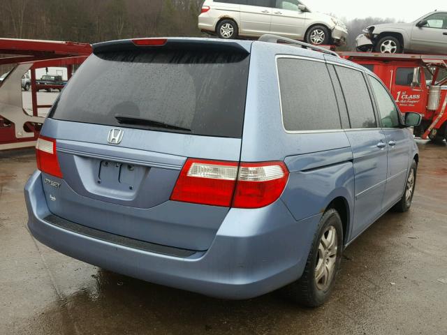 5FNRL38617B113086 - 2007 HONDA ODYSSEY EX BLUE photo 4