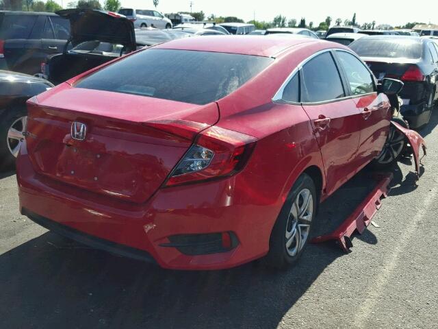 2HGFC2F55GH513851 - 2016 HONDA CIVIC LX RED photo 4