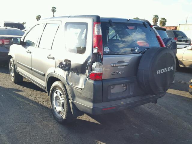 JHLRD68526C001210 - 2006 HONDA CR-V LX SILVER photo 3