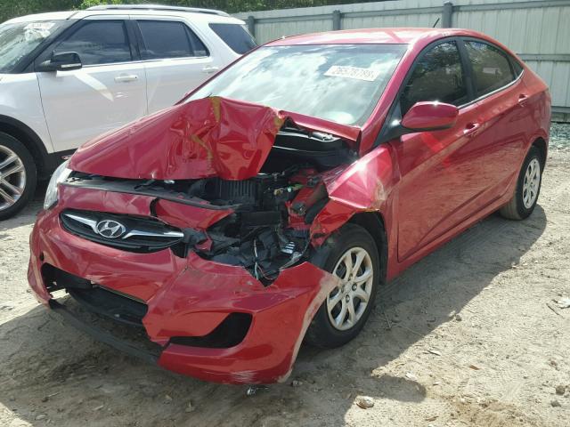 KMHCT4AE7EU643107 - 2014 HYUNDAI ACCENT GLS RED photo 2