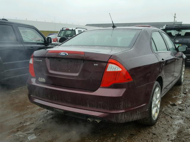 3FAHP0HA9BR165551 - 2011 FORD FUSION SE BURGUNDY photo 4