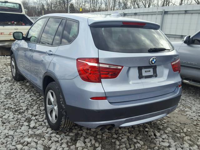 5UXWX5C5XBL711523 - 2011 BMW X3 XDRIVE2 BLUE photo 3