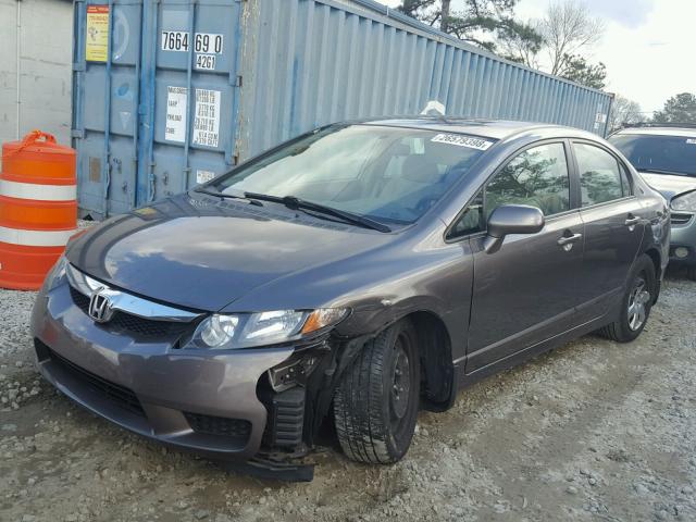 1HGFA16539L020997 - 2009 HONDA CIVIC LX GRAY photo 2