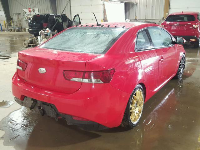 KNAFW6A31A5179560 - 2010 KIA FORTE SX RED photo 4