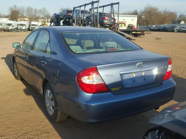 4T1BE32K14U861630 - 2004 TOYOTA CAMRY LE BLUE photo 3