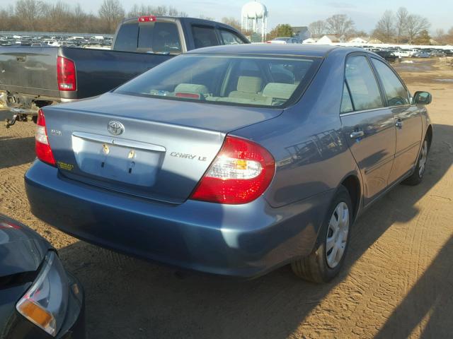 4T1BE32K14U861630 - 2004 TOYOTA CAMRY LE BLUE photo 4