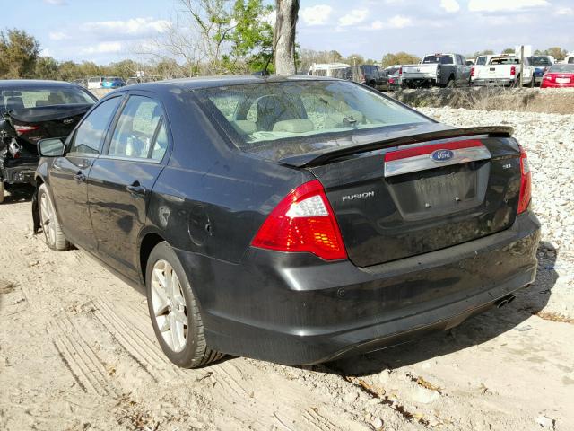 3FAHP0JA7AR336936 - 2010 FORD FUSION SEL BLACK photo 3