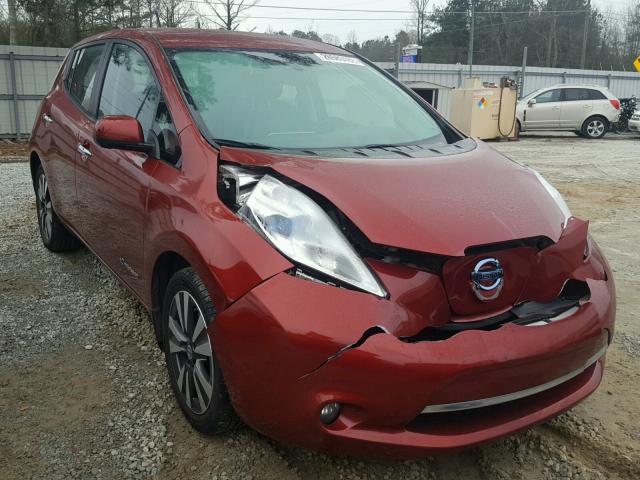 1N4AZ0CP7EC334654 - 2014 NISSAN LEAF S RED photo 1