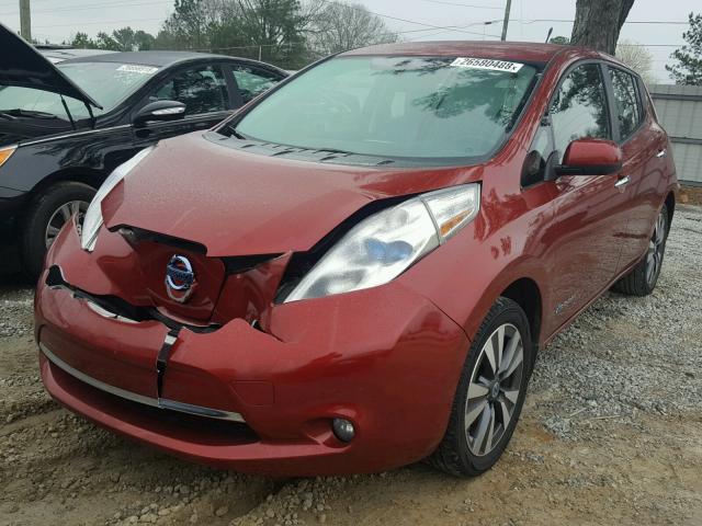 1N4AZ0CP7EC334654 - 2014 NISSAN LEAF S RED photo 2