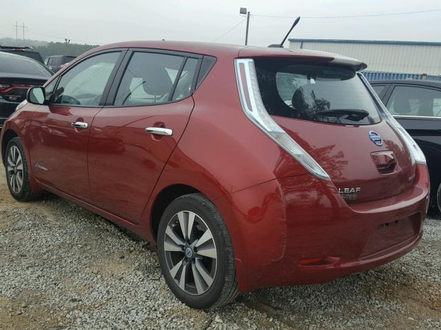 1N4AZ0CP7EC334654 - 2014 NISSAN LEAF S RED photo 3