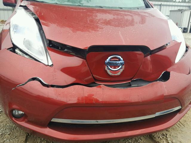 1N4AZ0CP7EC334654 - 2014 NISSAN LEAF S RED photo 9