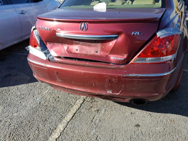 JH4KB16525C014725 - 2005 ACURA RL RED photo 9