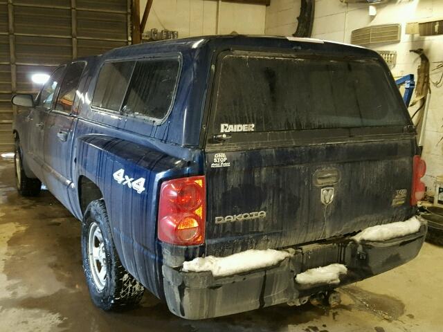 1D7HW28P37S164961 - 2007 DODGE DAKOTA QUA BLUE photo 3