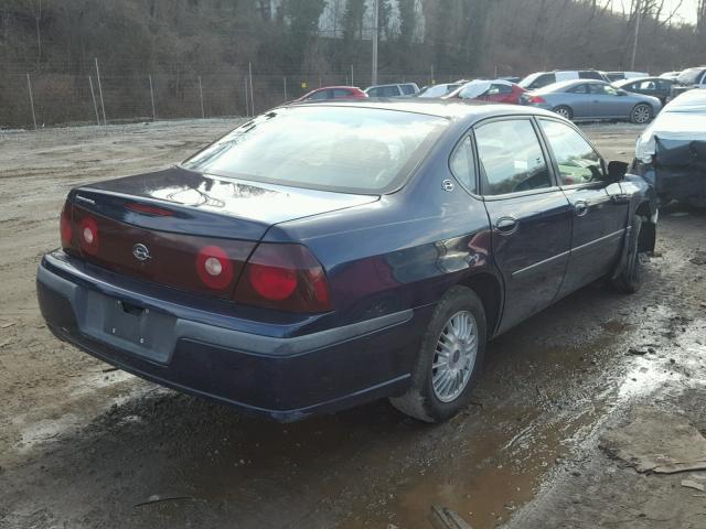 2G1WF55E319244316 - 2001 CHEVROLET IMPALA BLUE photo 4