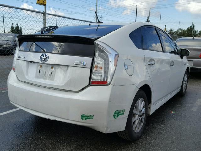 JTDKN3DP3C3029093 - 2012 TOYOTA PRIUS PLUG WHITE photo 4