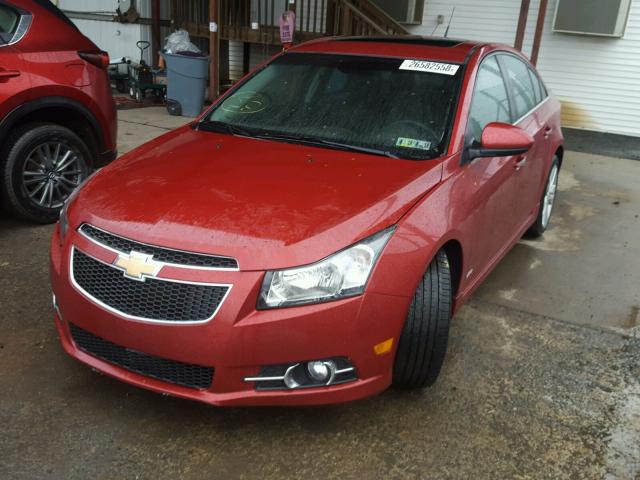 1G1PH5SC8C7153063 - 2012 CHEVROLET CRUZE LTZ RED photo 2