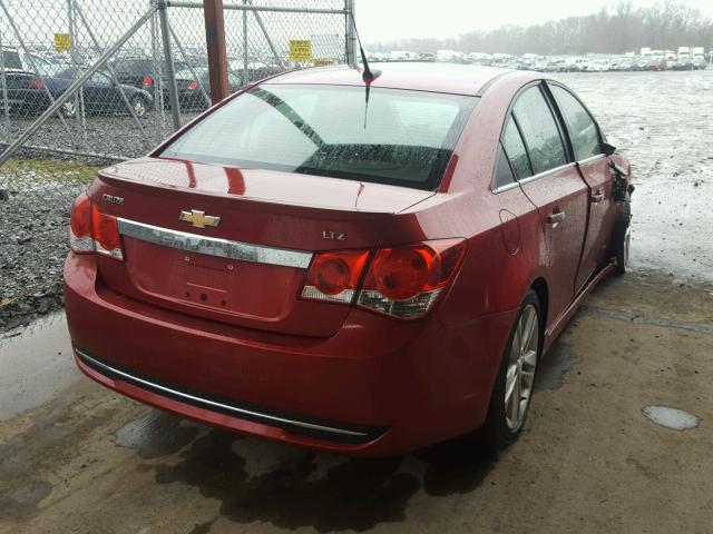 1G1PH5SC8C7153063 - 2012 CHEVROLET CRUZE LTZ RED photo 4