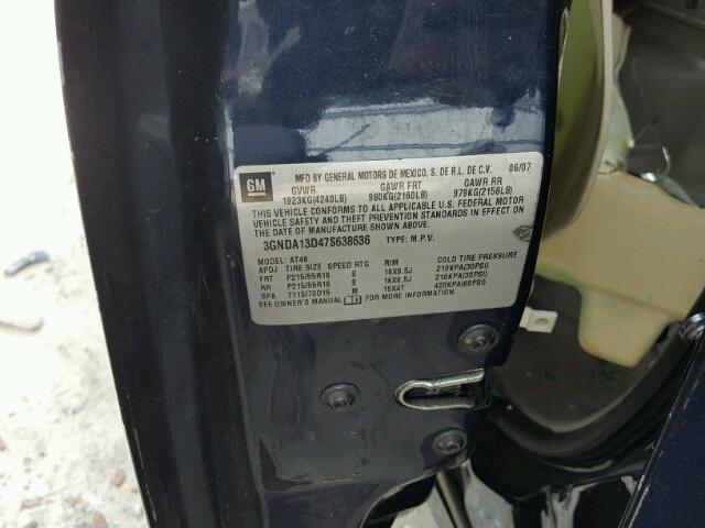 3GNDA13D47S638636 - 2007 CHEVROLET HHR LS 蓝色 照片 10