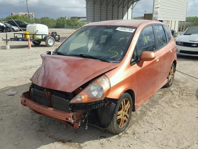 JHMGD38627S026562 - 2007 HONDA FIT S ORANGE photo 2