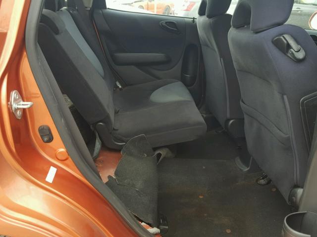 JHMGD38627S026562 - 2007 HONDA FIT S ORANGE photo 6