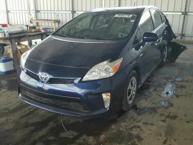 JTDKN3DU5D1645011 - 2013 TOYOTA PRIUS BLUE photo 2