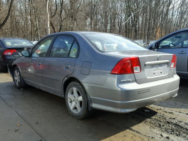 1HGES25775L010128 - 2005 HONDA CIVIC EX GRAY photo 3