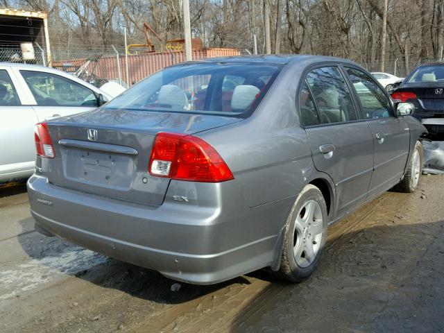 1HGES25775L010128 - 2005 HONDA CIVIC EX GRAY photo 4