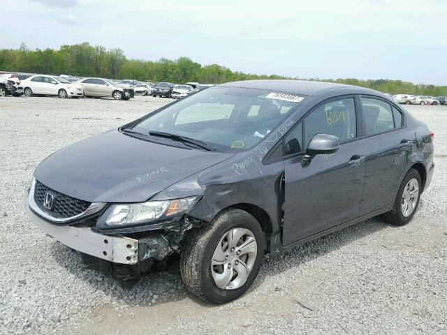 19XFB2F58DE011263 - 2013 HONDA CIVIC LX GRAY photo 2