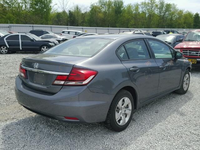 19XFB2F58DE011263 - 2013 HONDA CIVIC LX GRAY photo 4