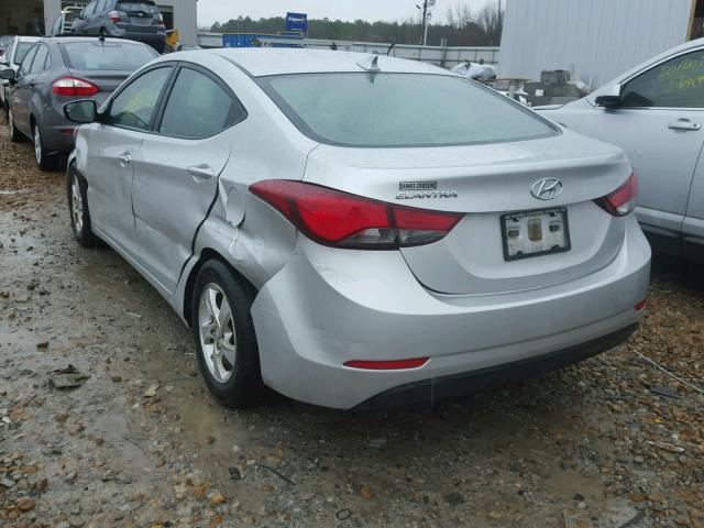 5NPDH4AE6FH554912 - 2015 HYUNDAI ELANTRA SE SILVER photo 3