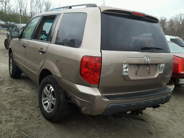 2HKYF18504H501177 - 2004 HONDA PILOT EXL GOLD photo 3