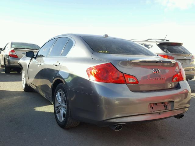 JN1DV6AP5CM812508 - 2012 INFINITI G25 BASE GRAY photo 3